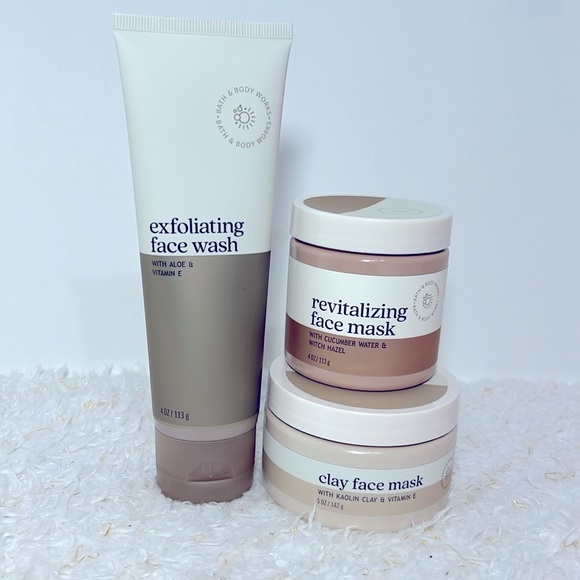 Bath & Body Works Exfoliating Face Wash and Clay Mask Set of 3 - Picture 2 of 8